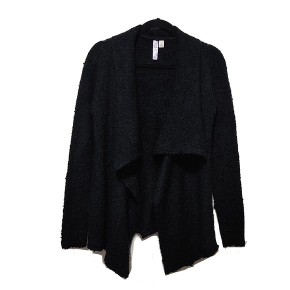 Alya Womens Textured Open Front Drapped Cardigan Color Black Size Small D01-0239 - Picture 1 of 11
